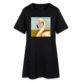 Flamant - Robe T-shirt Femme - noir - Devant