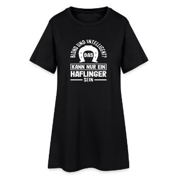 Blond Intelligent Spruch Haflinger Pony Reiten - Frauen T-Shirt-Kleid - Schwarz - Vorne