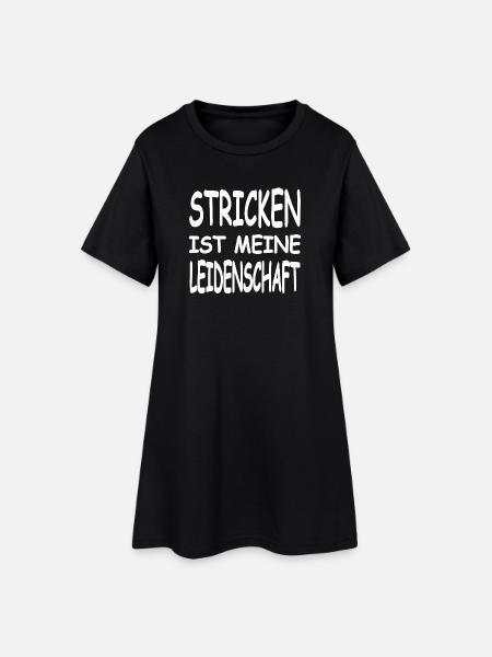 Stricken - Frauen T-Shirt-Kleid - Schwarz