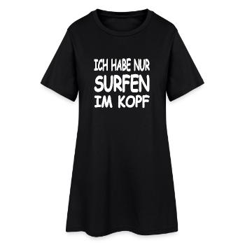Surfen - Frauen T-Shirt-Kleid - Schwarz - Vorne