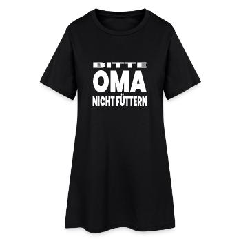 Oma - Frauen T-Shirt-Kleid - Schwarz - Vorne
