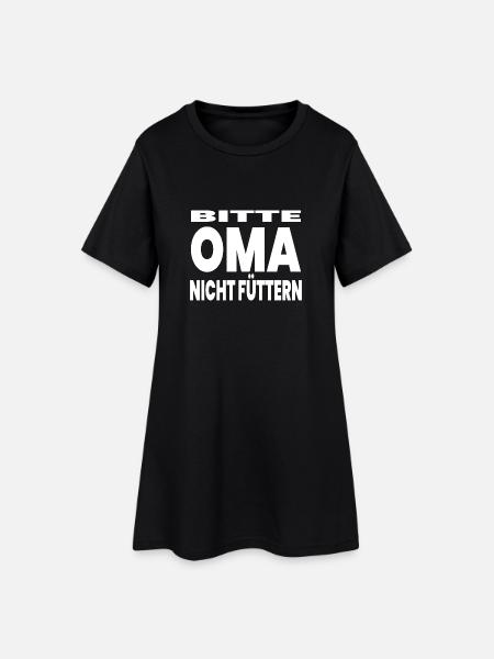 Oma - Frauen T-Shirt-Kleid - Schwarz