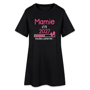 Oma im Jahr 2027 Geschenk Großmutter Zukunft - Frauen T-Shirt-Kleid - Schwarz - Vorne