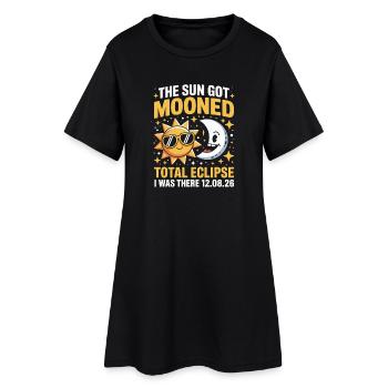 Sun Moon Total Eclipse Saying - Women’s T-Shirt Dress - black - Front
