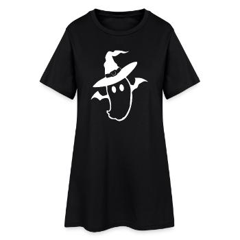 Halloween_T shirt_Gespenst_weiss_spooky_cute - Robe T-shirt Femme - noir - Devant