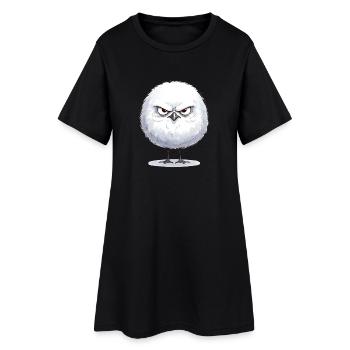 Grimmige runde Möwe  - Frauen T-Shirt-Kleid - Schwarz - Vorne