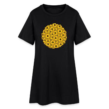 Motif de lune - Robe T-shirt Femme - noir - Devant