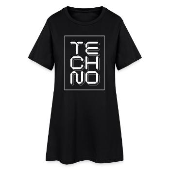 Glyphen für Techno-Musik-Logo - Frauen T-Shirt-Kleid - Schwarz - Vorne