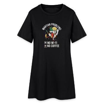 Mars Planet Weltraum Vintage Rakete - Frauen T-Shirt-Kleid - Schwarz - Vorne
