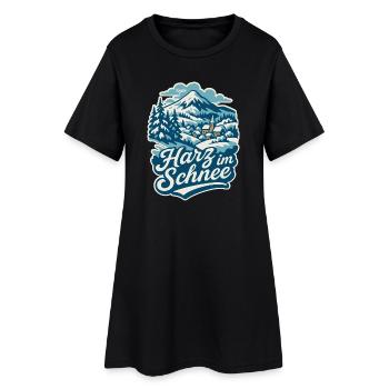 Harz im Winter   - Frauen T-Shirt-Kleid - Schwarz - Vorne