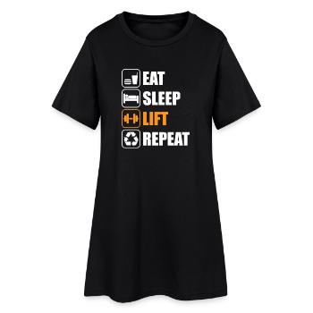 Eat sleep lift Bodybuilding Bodybuilder Weight Lifting - Women’s T-Shirt Dress - black - Front