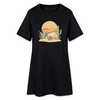 Cactus Boho Nature - Robe T-shirt Femme - noir - Devant