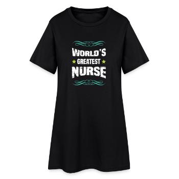 La plus grande infirmière du monde - Robe T-shirt Femme - noir - Devant