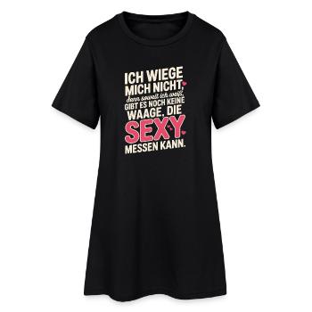 Body Positivity Je ne me pèse pas sexy Curvy - Robe T-shirt Femme - noir - Devant