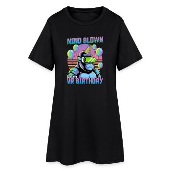 Anniversaire Gamer VR - Robe T-shirt Femme - noir - Devant