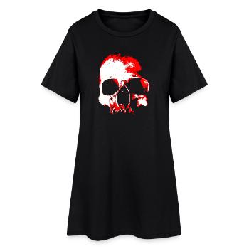 Contraste crâne rouge - Robe T-shirt Femme - noir - Devant