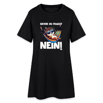 Avant de demander No Hedgehog Mauvaise humeur - Robe T-shirt Femme - noir - Devant