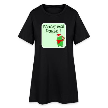 WEIHNACHTSPAUSE GEWÜRZGURKE WEIHNACHTSMANN - Frauen T-Shirt-Kleid - Schwarz - Vorne