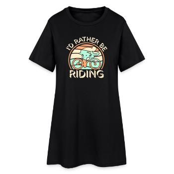 Cycliste vintage Je préfère rouler Logo rétro - Robe T-shirt Femme - noir - Devant