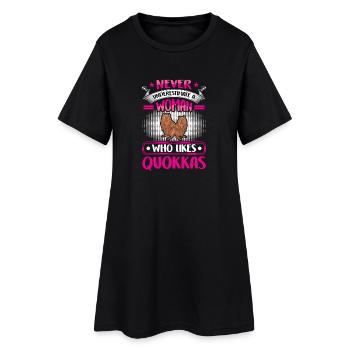 Le kangourou à queue courte quokka sous-estime - Robe T-shirt Femme - noir - Devant