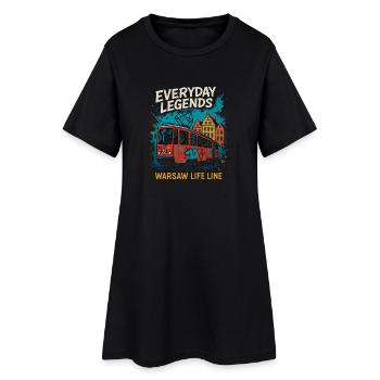 Légendes quotidiennes Varsovie Tram Design - Robe T-shirt Femme - noir - Devant