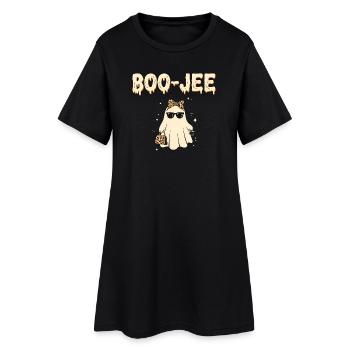 Halloween Rose Fantôme Drôle Octobre Enfant - Robe T-shirt Femme - noir - Devant