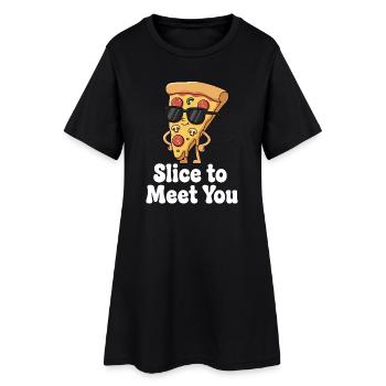 Slice to Meet You - Frauen T-Shirt-Kleid - Schwarz - Vorne