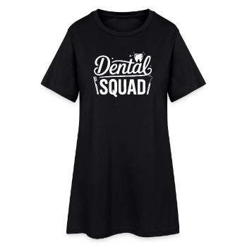 Chemise à logo Dental Squad – Zahnhelden - Robe T-shirt Femme - noir - Devant