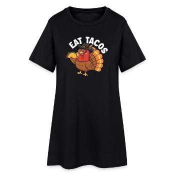 Manger des tacos Thanksgiving Twist Humour d’automne - Robe T-shirt Femme - noir - Devant