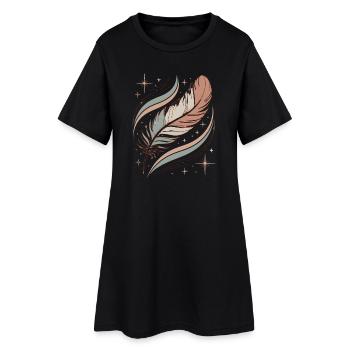 Plume d’âme boho - Robe T-shirt Femme - noir - Devant