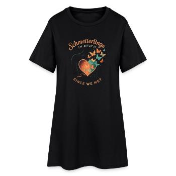 Schmetterlinge im Bauch Love Design - Frauen T-Shirt-Kleid - Schwarz - Vorne