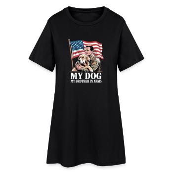 Mon chien Mon frère d’armes Vétéran chien Amour - Robe T-shirt Femme - noir - Devant