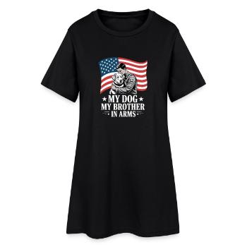 Mon chien Mon frère d’armes Soldat Chien Compagnon - Robe T-shirt Femme - noir - Devant