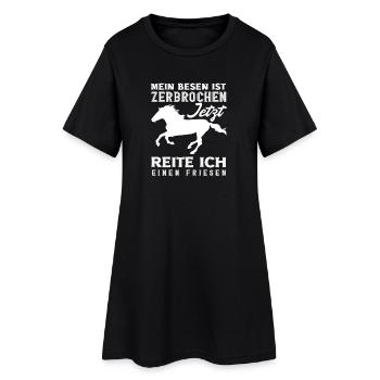 Cavalière Équitation Cavalier Frison - Robe T-shirt Femme - noir - Devant