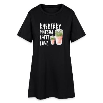 Framboise Matcha Latte Love Saying Café Caffee - Robe T-shirt Femme - noir - Devant