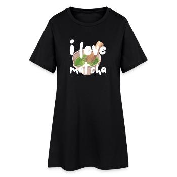 I love Matcha Spruch Sprüche Geschenkidee Geschenk - Frauen T-Shirt-Kleid - Schwarz - Vorne
