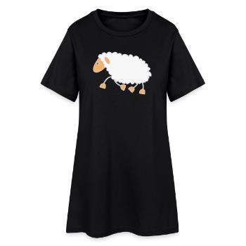 Le mouton trotte au berger - Robe T-shirt Femme - noir - Devant