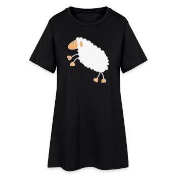 Conception de dessin animé de mouton moelleux - Robe T-shirt Femme - noir - Devant