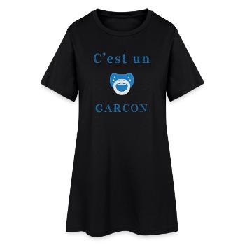 Geburt Es ist ein Junge - Frauen T-Shirt-Kleid - Schwarz - Vorne