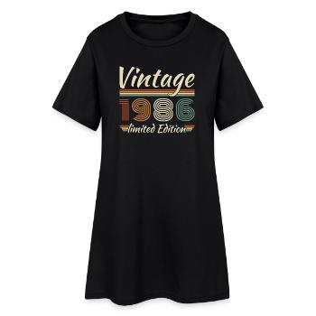 1986 Vintage Retro Geburtstagsgeschenk - Frauen T-Shirt-Kleid - Schwarz - Vorne
