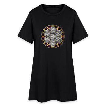 Hexagone Design Party Festival Techwear Streetwear - Robe T-shirt Femme - noir - Devant