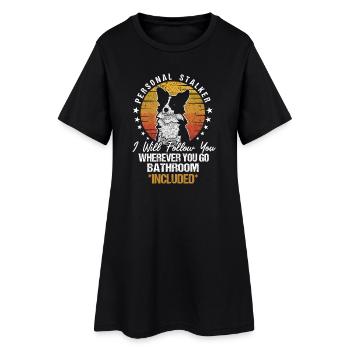 Drôle Border Collie Herding Dog Design Pas d’espace - Robe T-shirt Femme - noir - Devant