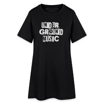 Underground-Musik Mutige Grafik - Frauen T-Shirt-Kleid - Schwarz - Vorne