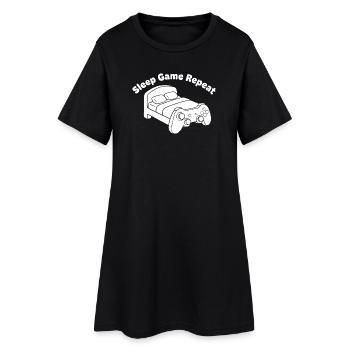 Conception de manette de lit de jeu - Robe T-shirt Femme - noir - Devant