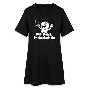 Panne WiFi Mode panique Mème - Robe T-shirt Femme - noir - Devant