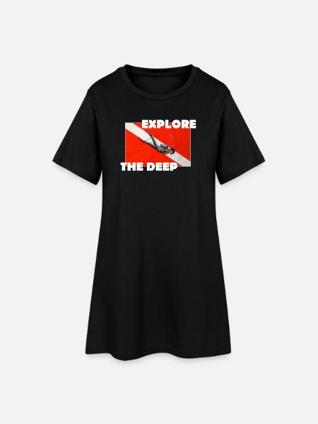 EXPLORE THE DEEP - Women’s T-Shirt Dress - black