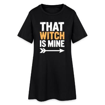 That witch is mine Halloween - Women’s T-Shirt Dress - black - Front