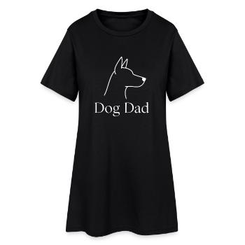 Dog Dad - Chien minimaliste Line Art - Robe T-shirt Femme - noir - Devant