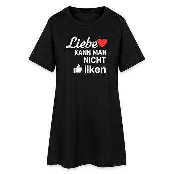Liebe kann man nicht liken Spruch Design - Frauen T-Shirt-Kleid - Schwarz - Vorne