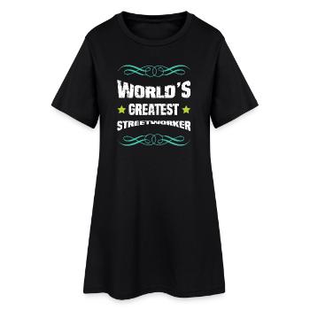 Weltbester Straßenarbeiter - Frauen T-Shirt-Kleid - Schwarz - Vorne